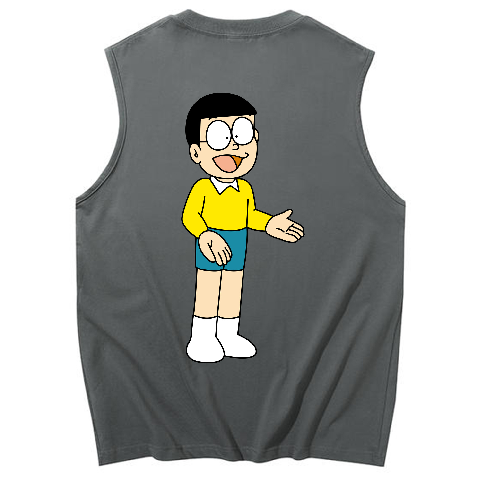 （画像用） ドラえもん 野比 のび太 Doraemon Nobita Nobi コットン100％タンクトップ（背面プリント）